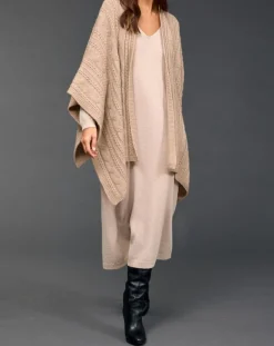 Poncho en Laine & Cachemire Roca sable