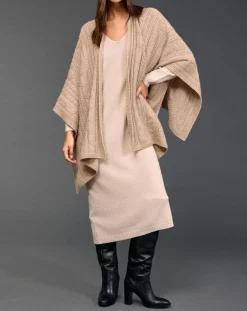Poncho en Laine & Cachemire Roca sable