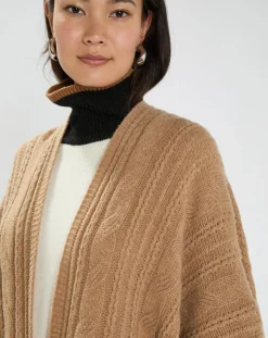 Poncho en Laine & Cachemire Roca camel