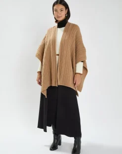 Poncho en Laine & Cachemire Roca camel