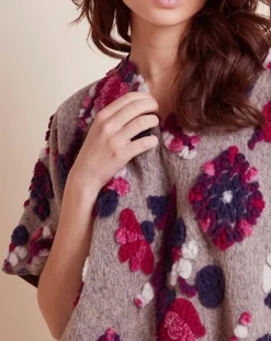 Poncho en Laine mélangée Mila multicolore