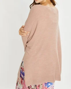 Poncho en Laine mélangée Store rose antique