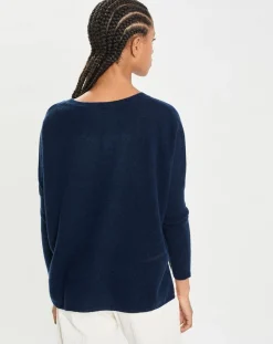 Poncho large 100% Cachemire col rond Alizée nuit