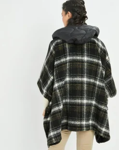Poncho Tylan à carreaux noir