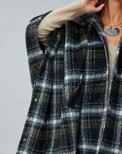 Poncho Tylan à carreaux noir