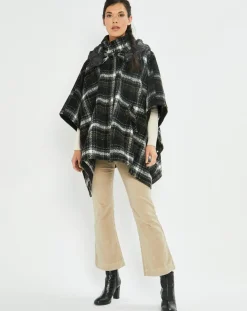 Poncho Tylan à carreaux noir