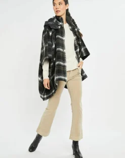 Poncho Tylan à carreaux noir