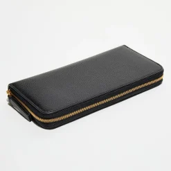 Portefeuille en Cuir Mulberry Plaque noir - 9.5x19 cm