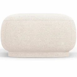 Pouf Linden Chenille beige clair - 65x65x39 cm