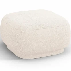 Pouf Linden Chenille beige clair - 65x65x39 cm