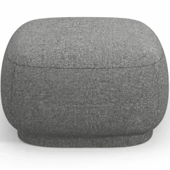 Pouf Linden Chenille gris foncé - 65x65x39 cm