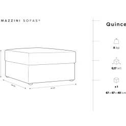 Pouf Quince bleu - 64x64x37 cm