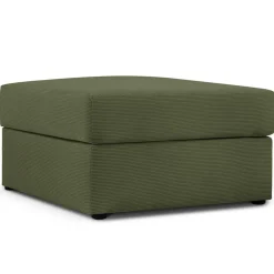 Pouf Quince Velours côtelé vert - 64x64x37 cm