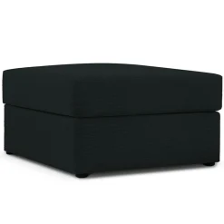 Pouf Quince Velours côtelé noir - 64x64x37 cm
