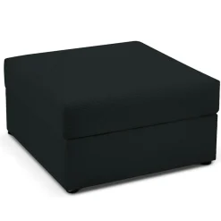 Pouf Quince Velours côtelé noir - 64x64x37 cm