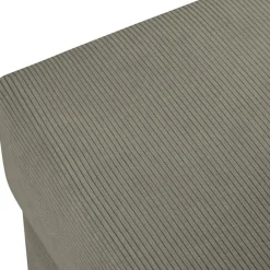 Pouf Quince Velours côtelé gris clair - 64x64x37 cm