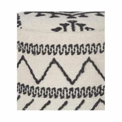 Pouf tribal 55 cm de haut Acacia M&M offer Gris argent - 40x40x55 cm