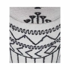 Pouf tribal 55 cm de haut Acacia M&M offer Gris argent - 40x40x55 cm