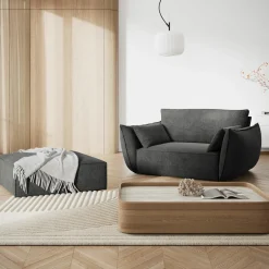 Pouf Vanda gris - 100x80x36 cm