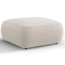 Pouf Velours Jasmin beige - 75x75x36 cm