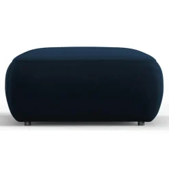 Pouf Velours Jasmin bleu roi - 75x75x36 cm