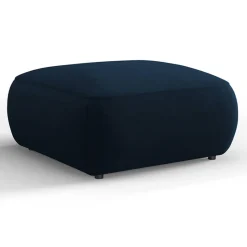 Pouf Velours Jasmin bleu roi - 75x75x36 cm