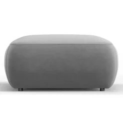 Pouf Velours Jasmin gris - 75x75x36 cm