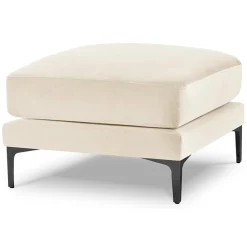 Pouf Velours Venus beige clair - 65x65x47 cm