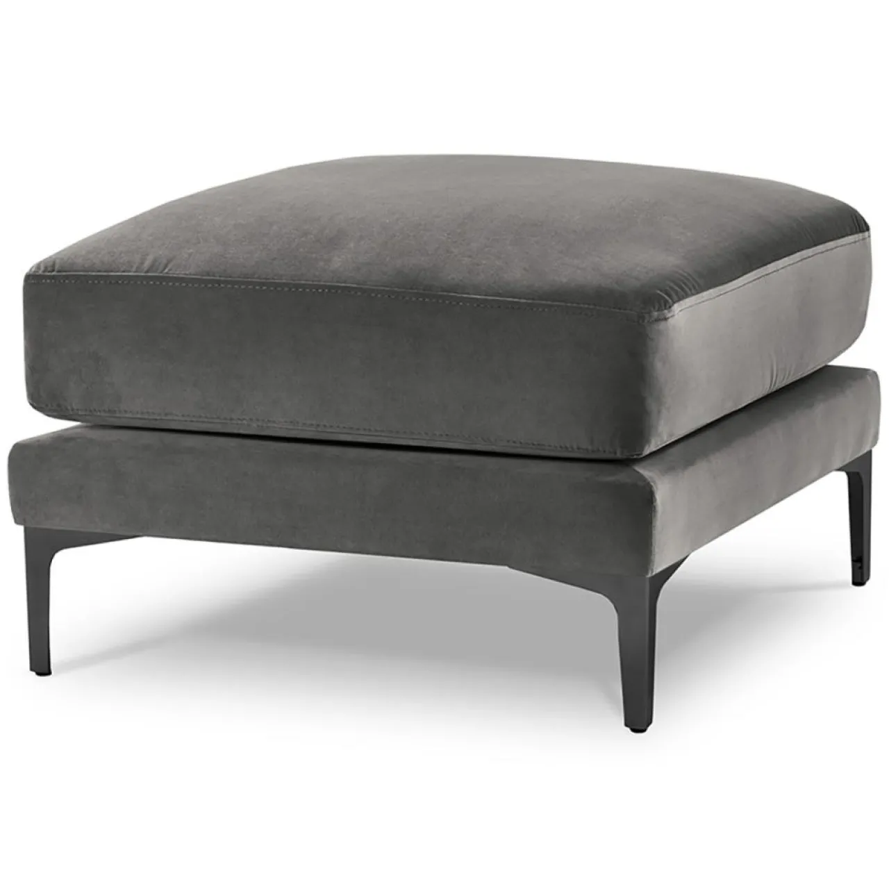 Pouf Velours Venus gris - 65x65x47 cm