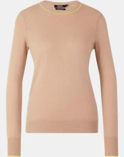 Pull 100% Cachemire Yabrid col rond beige