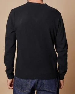 Pull 100% Cachemire 4 fils Antoine col V noir