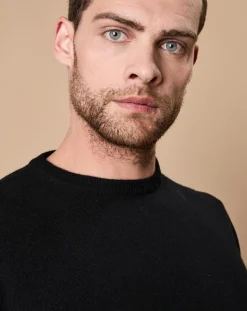 Pull 100% Cachemire 4 fils Harry col rond noir