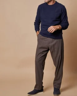 Pull 100% Cachemire 4 fils Harry col rond bleu marine