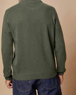 Pull 100% Cachemire 4 fils Harry col rond kaki