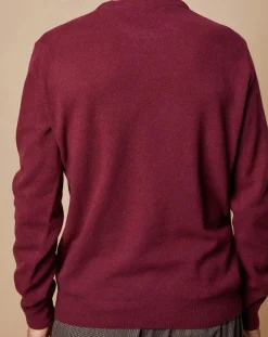 Pull 100% Cachemire 4 fils Harry col rond bordeaux