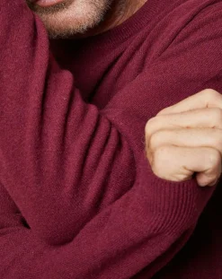 Pull 100% Cachemire 4 fils Harry col rond bordeaux