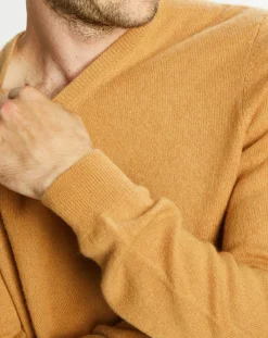 Pull 100% Cachemire Avy col V beige