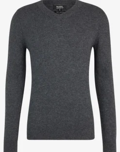 Pull 100% Cachemire Bachve col V gris foncé