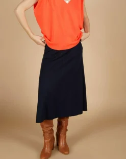 Pull 100% Cachemire Bella épaulettes corail fluo