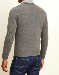 Pull 100% Cachemire col rond London gris chiné