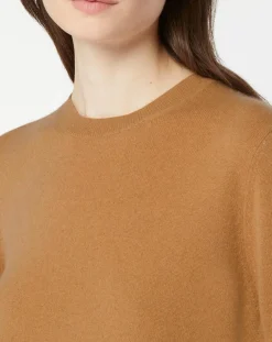 Pull 100% Cachemire col rond Zabri camel