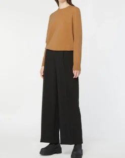 Pull 100% Cachemire col rond Zabri camel