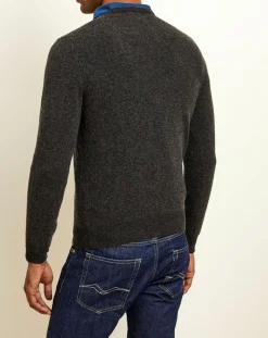 Pull 100% Cachemire col rond London anthracite