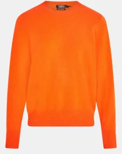 Pull 100% Cachemire col rond Zabri orange
