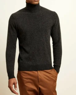 Pull 100% Cachemire col roulé Orlando anthracite
