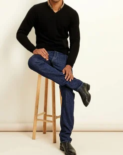 Pull 100% Cachemire col V Dublin noir