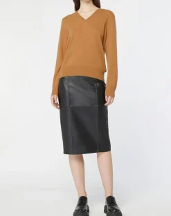 Pull 100% Cachemire Col V Zocon camel