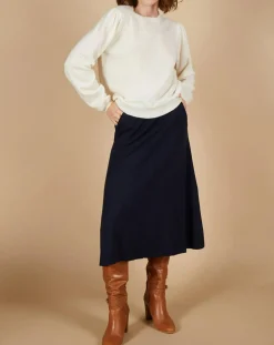 Pull 100% Cachemire Ines col rond tressé écru