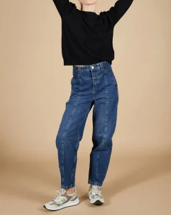 Pull 100% Cachemire Ines col rond tressé noir