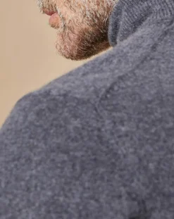 Pull 100% Cachemire Jim col roulé gris foncé